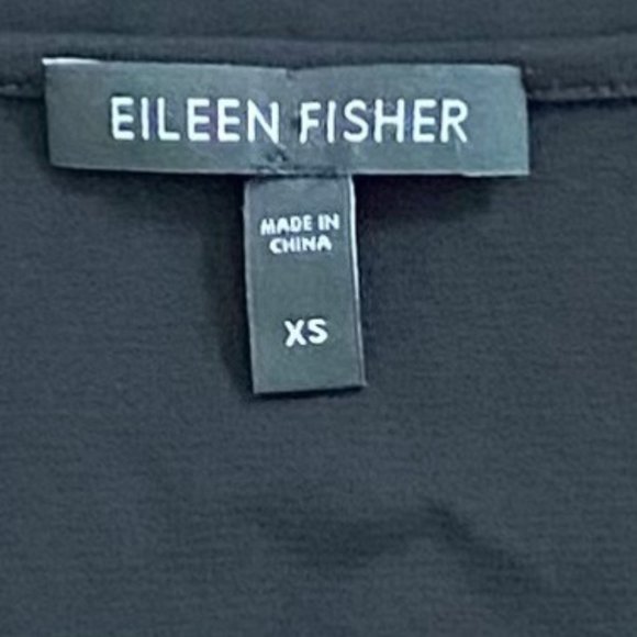 Eileen Fisher black 100% silk stretchy sleeveless blouse easy fit long tank top - Picture 6 of 7